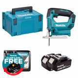Makita DJV186Z LXT 18V Cordless Jigsaw with 2x 5.0Ah Batteries, Charger and Makpac Carry Case