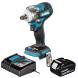 Makita DTW301Z 18V LXT Brushless 1/2" Impact Wrench with 1x 6.0Ah Battery, Charger and Makpac 3 Case