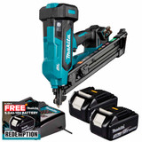 Makita DBN640ZK 18V LXT PPN Metal Connect Nail Gun with 2x 3.0Ah Batteries and Charger