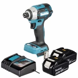 Makita DTD201Z 18V LXT Impact Driver with 2x 6.0Ah Batteries, Charger and Makpac 3 Case