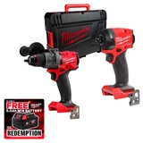 Milwaukee M18 FUEL 18V Combi Drill & Impact Driver Twin Pack with HD Box (Body Only)