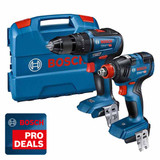 Bosch GSB18V55 Combi Drill and GDX18V200 2-In-1 Combi Impact Gun in L-Case (Body Only)