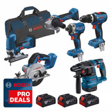 Bosch 0615A5008C 18V 6 Piece Tool Kit with 3 × 5.0Ah Li-Ion Batteries
