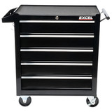 Excel 31638 5 Drawer Tool Chest Cabinet with Wheels Black Steel Storage