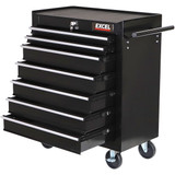 Excel 31546 7 Drawer Tool Chest Storage Cabinet with Wheels - Black