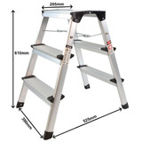 Excel 1606 Aluminium Stool Ladder Folding Hop Up 3 Tread