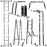 Excel 8077 12 Tread Steel Multi-Purpose Combination Ladder with Platform