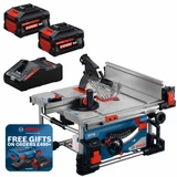 Bosch GTS 18V-70 Table Saw with 2 x 8Ah Tabless Batteries and EXAL18V-160 Charger