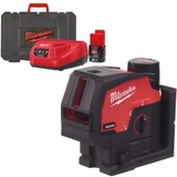 Milwaukee M12 CLLP-301C 12V Green Cross Line Laser with 1x 3.0Ah Battery, Charger and Kitbox