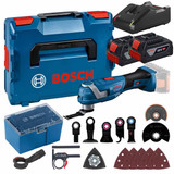 Bosch GOP18V-34 18V Starlock Multi Tool with 2 x 4.0Ah Batteries, GAL18V-40 Charger, Accessories and L-Boxx