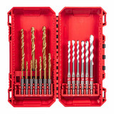 Milwaukee 4932502436 HSSG Red Hex Metal and Multi-Material Shockwave  Drilling Set (16 Pieces)