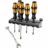 Wera 05136078001 932/917/5/Joker 6002 Double Open-End Spanner and Chisel Driver Set 1 (6 Pieces)