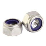 M6 Bright Zinc Hex Nuts with Nylon Inserts | Toolden