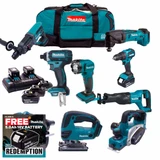Makita DLX6068PT93 18V 9 Piece Kit with 5x 5.0Ah Batteries