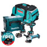 Makita Triple Pack With Combi, Impact Driver And Angle Grinder| Toolden