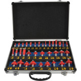Faithfull 35 Piece 1/2in Shank Tungsten Carbide Router Bit Set in Case 1/2in Shank | Duotool