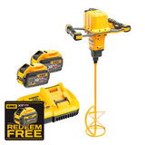 DeWalt DCD240X2-GB 54V XR Flexvolt Paddle Mixer with 2x 9.0Ah Batteries & Charger