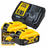 DeWalt 18v 2 x DCB184 5ah Batteries & DCB115 Fast charger Bundle