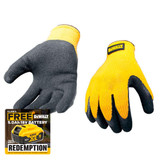 DeWalt DPG70L Yellow Knit Back Latex Gloves (Size L)