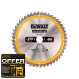 DeWalt DT1957 Stationary Construction Circular Saw Blade 250 x 30mm x 48T