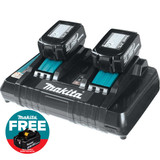 Makita DC18RD 18V LXT Twin Port Charger with 2x 3.0Ah Batteries