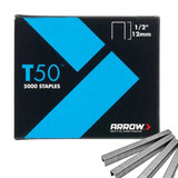 Arrow ARRT5012 T50 Staples 12mm (1/2in) Pack 5000 (4 x 1250)