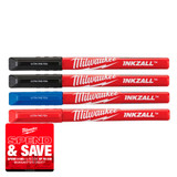 Milwaukee INKZALL™ Ultra Fine Tip Pens Assorted Colours (Pack 4) (MHT48223165)