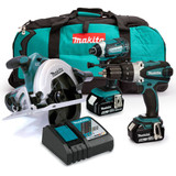 Makita 18V Triple Kit with 2 x 5.0Ah Batteries and Charger (MAKKIT3) | Toolden