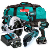 Makita 18V Quad Pack with 3 x 5.0Ah Batteries and Charger (MAKPKIT4) | Toolden