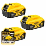 DeWalt DCB184 18v 5.0Ah XR Li-Ion Battery Pack of 3