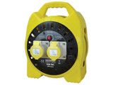 Faithfull Power Plus FPPCR25MSEL Enclosed Cable Reel 25m 16 amp 1.5mm Cable 110V | Toolden