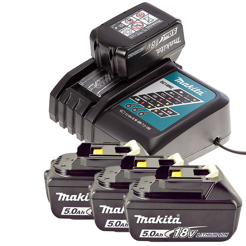 Makita DC18RC 18V LXT Fast Charger with 4x Batteries Toolden