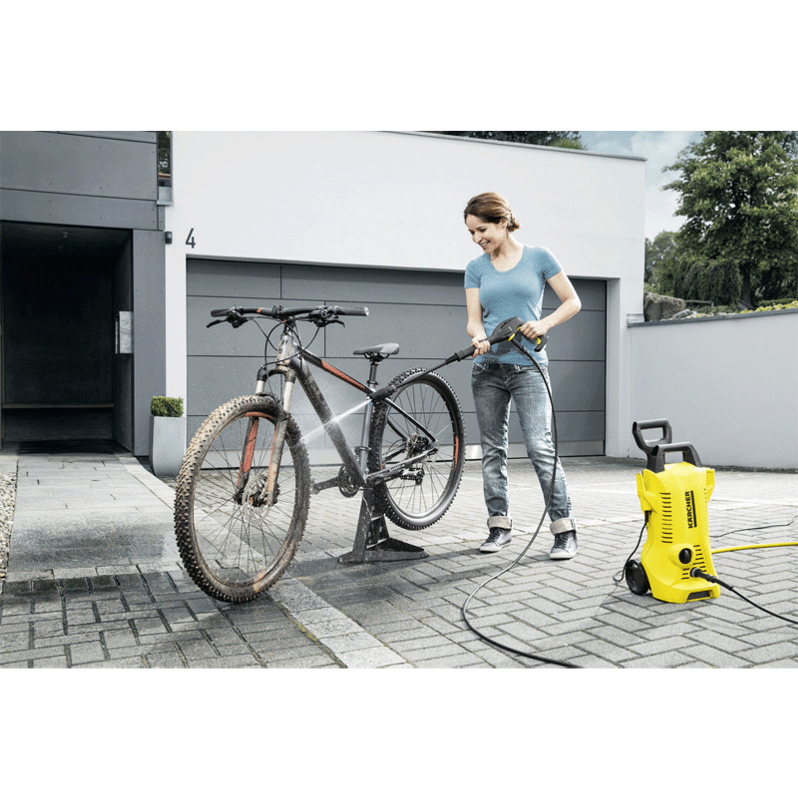 Cleaning Bicycle with Karcher Pressure Washer