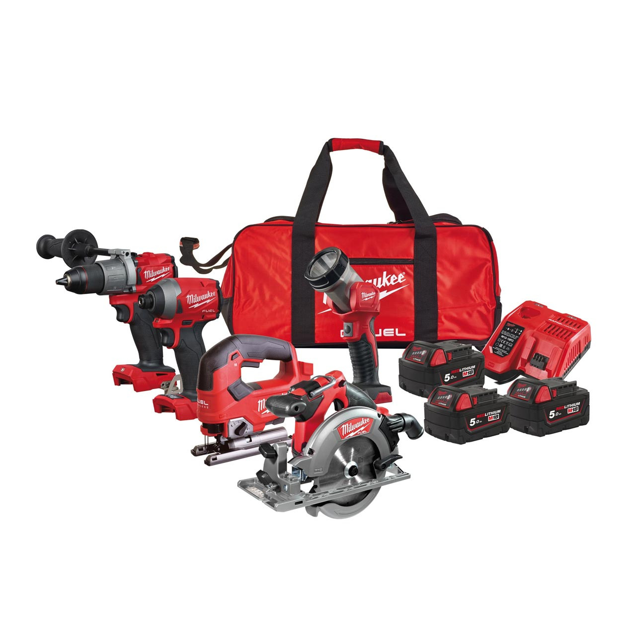 Milwaukee M18FPP5L2-503B 18V Fuel 5pc Kit with 3x Batt Toolden