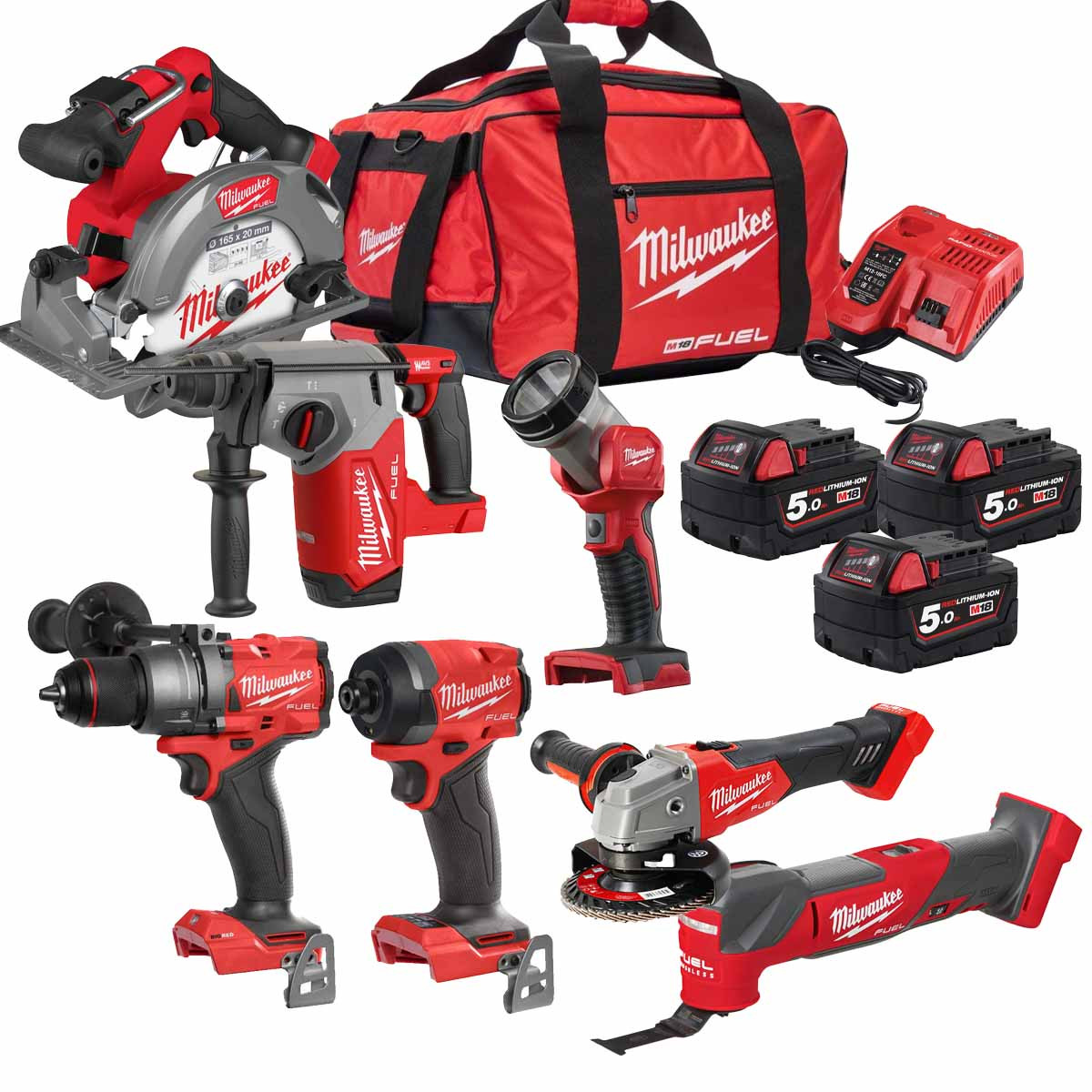 Milwaukee M18FPP7A-503B 18V Fuel Cordless Piece Kit 3x