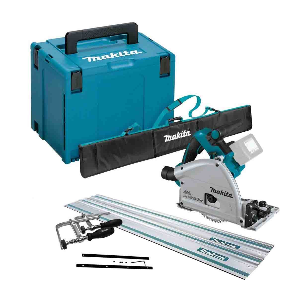 Makita DSP600 Twin 18V LXT 165mm Plunge Saw with Guide Rail Set