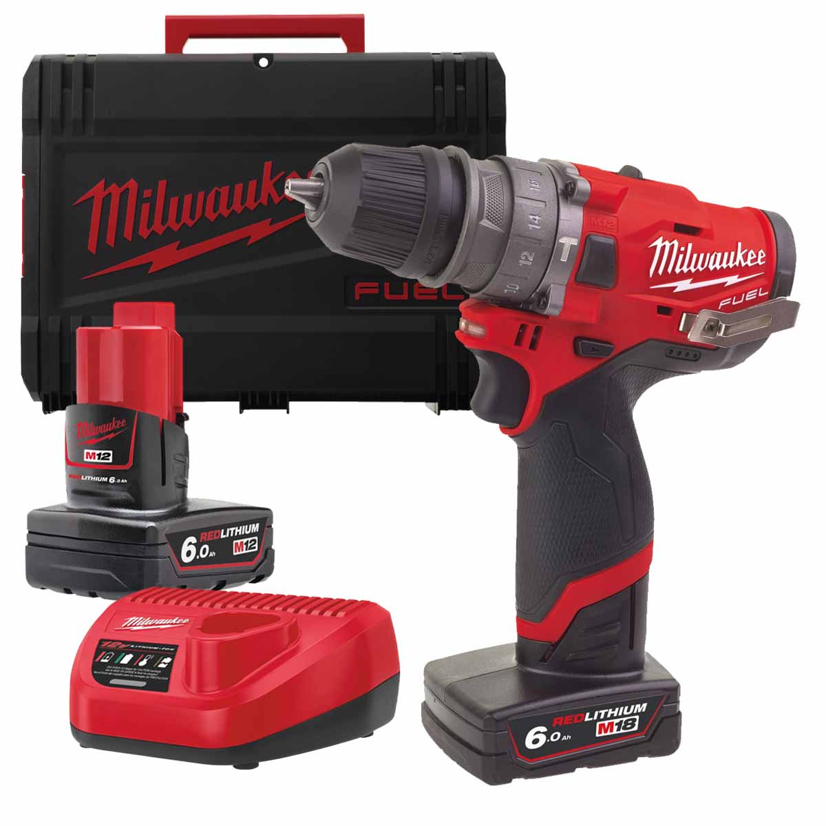 Milwaukee M12 FPDXKIT-602X 12V Fuel Sub Compact Percussion Drill