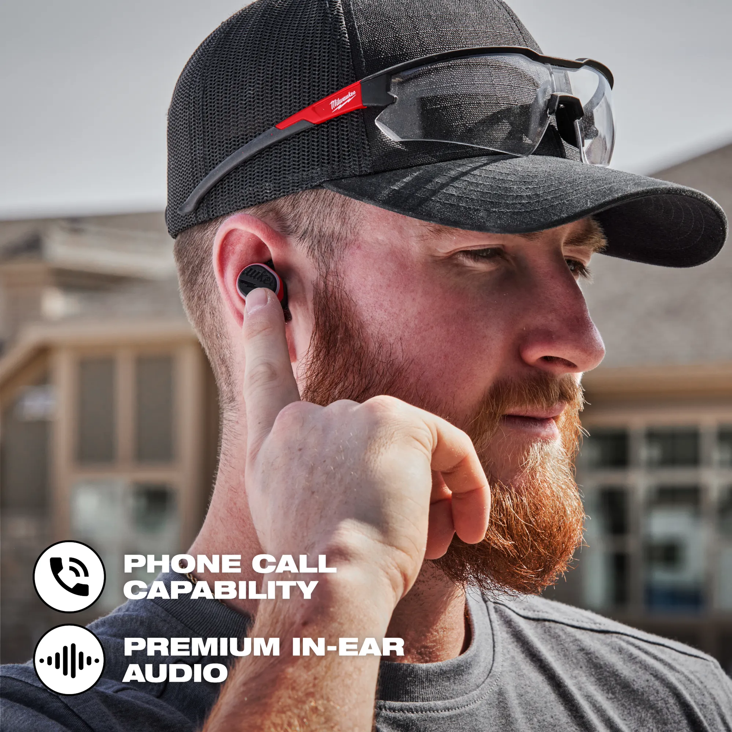 Milwaukee Ear Buds Phone Call & Audio Controls