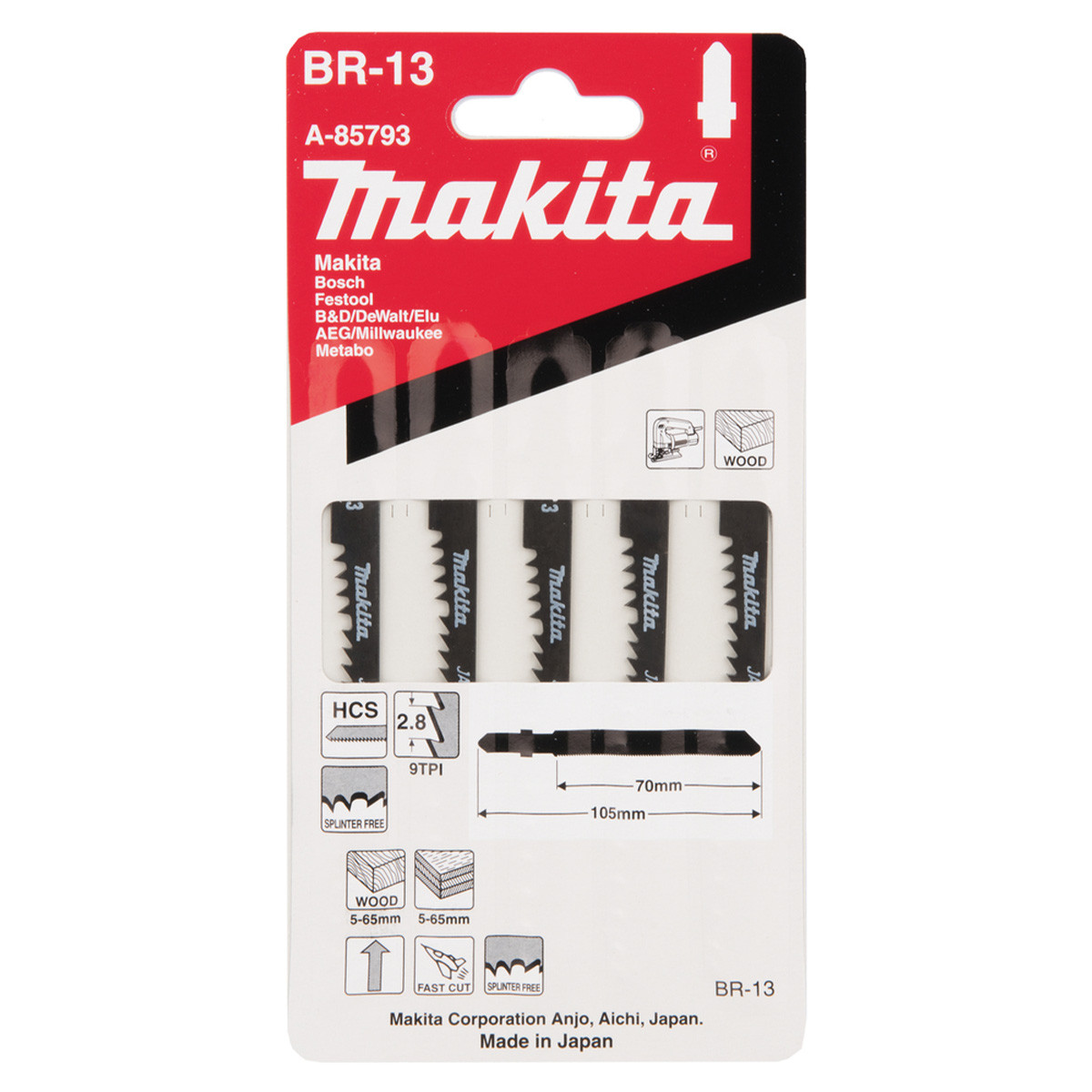 MAKITA A-85793 Jig Saw Blade BR-13 (5PC) | TC Hub Store MAKITA A-85793 Jig Saw Blade BR-13 (5PC) | TC Hub Store