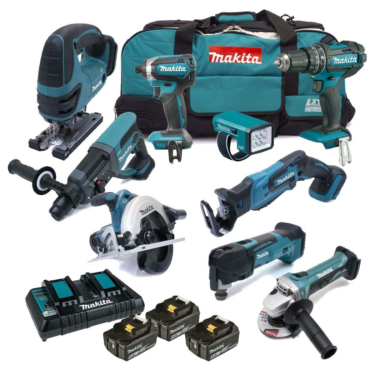 Makita DLX6068PT9 18V 9pc Kit with 3x 5Ah Batteries Toolden