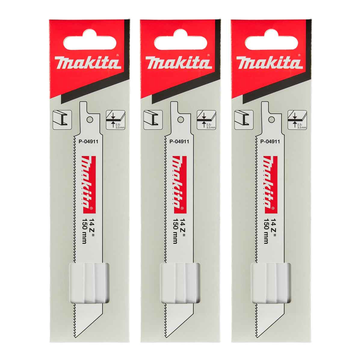 Makita P-04911 Bi-Metal Flexible Cut Reciprocating Saw Blades 150mm x 14  TPI (15 Pack)