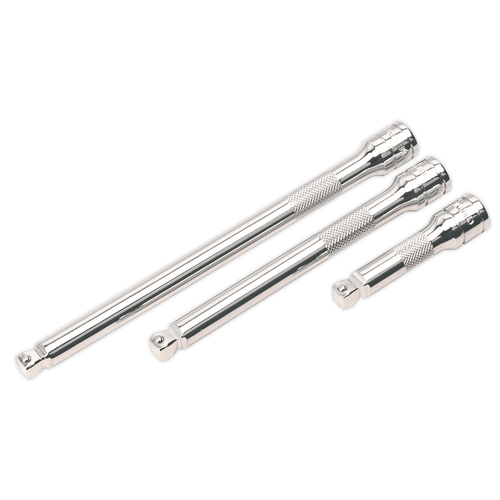 Sealey AK763 Wobble/Rigid Extension Bar Set 3pc 3/8"Sq Drive