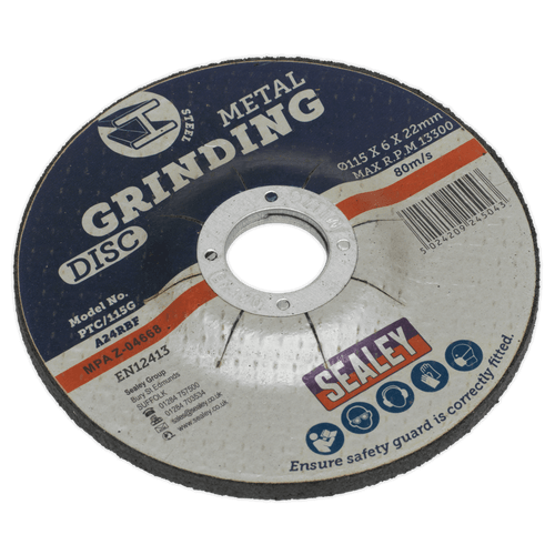 Sealey PTC/115G Grinding Disc 115 x 6mm 22mm Bore