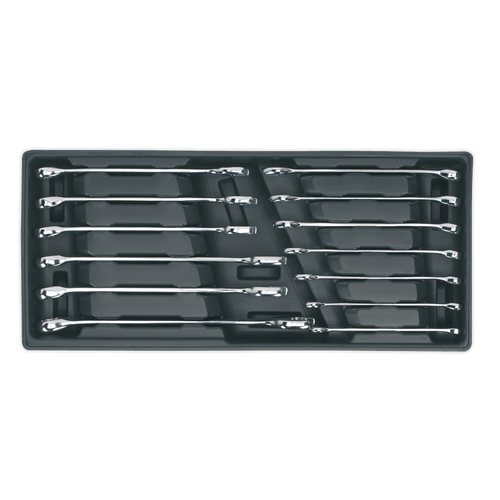 Sealey TBT01 Tool Tray with Combination Spanner Set 13pc Metric