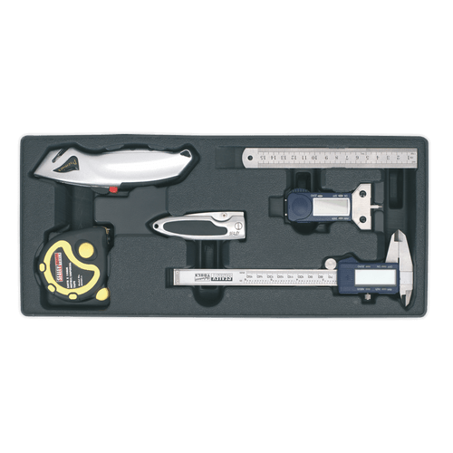 Sealey TBT12 Tool Tray with Measuring & Cutting Set 6pc