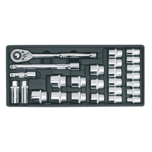 Sealey TBT21 Tool Tray with Socket Set 26pc 1/2"Sq Drive