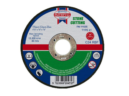 Faithfull FAI1153S Stone Cut Off Disc 115 x 3.2 x 22.23mm