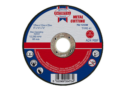 Faithfull FAI1253M Metal Cut Off Disc 125 x 3.2 x 22.23mm