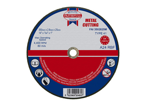 Faithfull FAI3502825M Metal Cut Off Disc 355 x 2.8 x 25.4mm