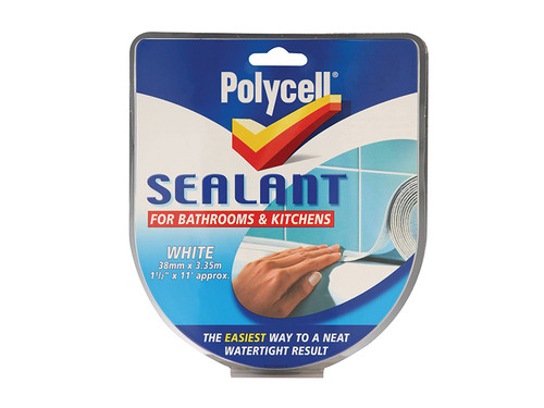 Polycell PLCSSBKWH41 Sealant Strip Kitchen / Bathroom White 41mm